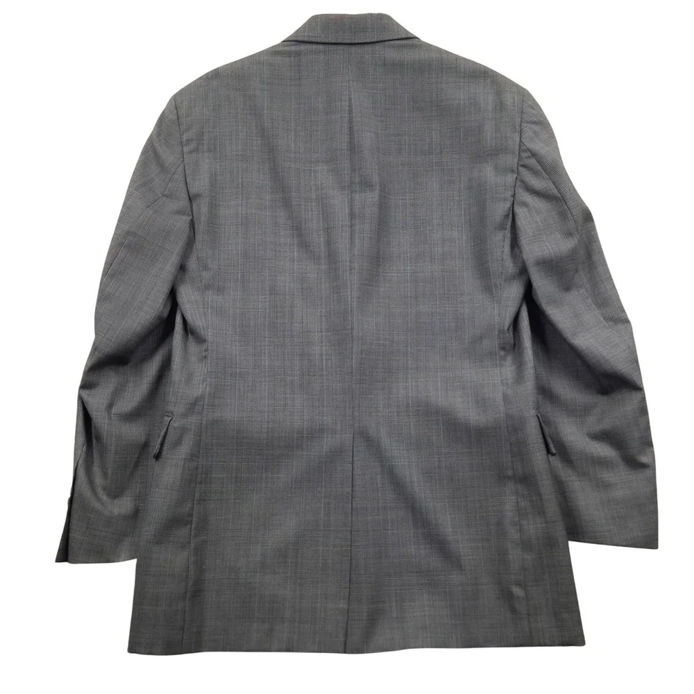 JOS A‎ BANK Mens 38R Wool Glen Plaid Blazer Sport Coat Suit Jacket Gray